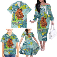 Palau Father's Day Polynesia Family Matching Off The Shoulder Long Sleeve Dress and Hawaiian Shirt Dad and Son DT02 - Polynesian Pride