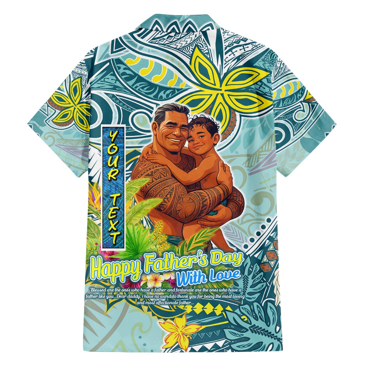 Palau Father's Day Polynesia Family Matching Off The Shoulder Long Sleeve Dress and Hawaiian Shirt Dad and Son DT02 - Polynesian Pride