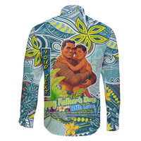 Palau Father's Day Polynesia Family Matching Off The Shoulder Long Sleeve Dress and Hawaiian Shirt Dad and Son DT02 - Polynesian Pride
