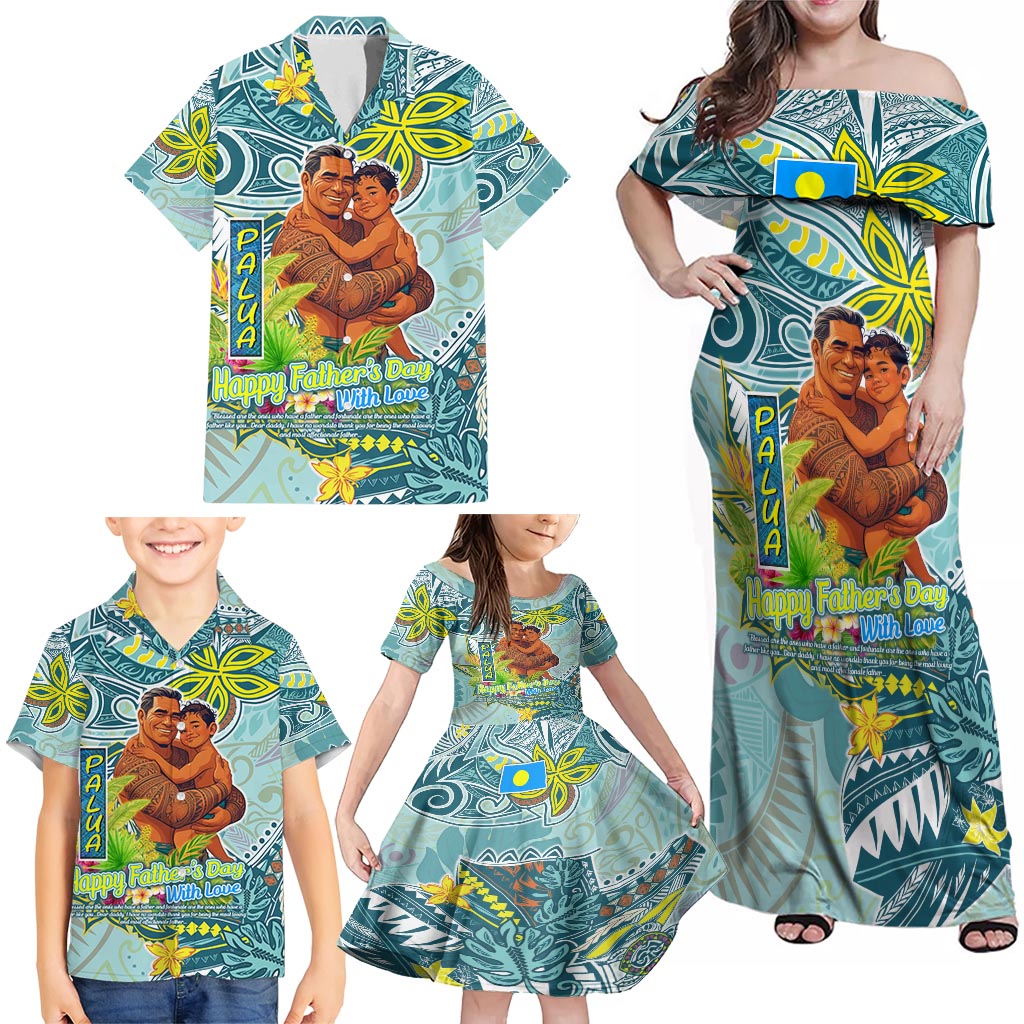 Palau Father's Day Polynesia Family Matching Off Shoulder Maxi Dress and Hawaiian Shirt Dad and Son DT02 - Polynesian Pride