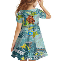 Palau Father's Day Polynesia Family Matching Off Shoulder Short Dress and Hawaiian Shirt Dad and Son DT02 - Polynesian Pride