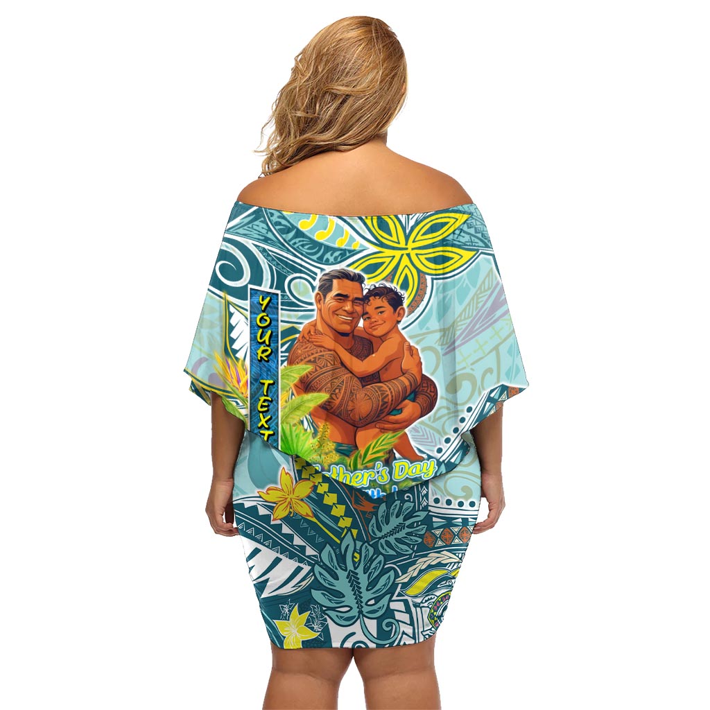 Palau Father's Day Polynesia Family Matching Off Shoulder Short Dress and Hawaiian Shirt Dad and Son DT02 - Polynesian Pride