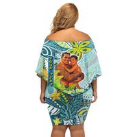 Palau Father's Day Polynesia Family Matching Off Shoulder Short Dress and Hawaiian Shirt Dad and Son DT02 - Polynesian Pride