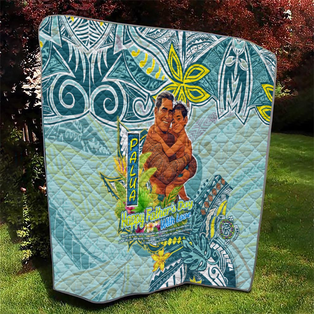 Palau Father's Day Polynesia Quilt Dad and Son