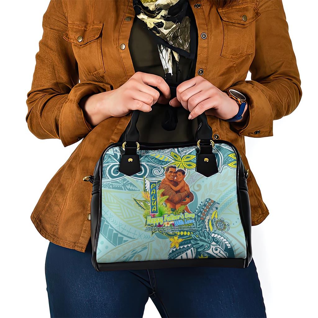 Palau Father's Day Polynesia Shoulder Handbag Dad and Son