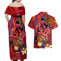 Happy Father's Day French Polynesia Couples Matching Off Shoulder Maxi Dress and Hawaiian Shirt Family Turtle Hibiscus DT02 - Polynesian Pride