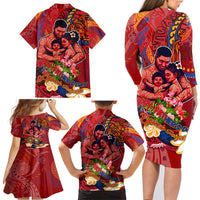 Happy Father's Day French Polynesia Family Matching Long Sleeve Bodycon Dress and Hawaiian Shirt Family Turtle Hibiscus DT02 - Polynesian Pride