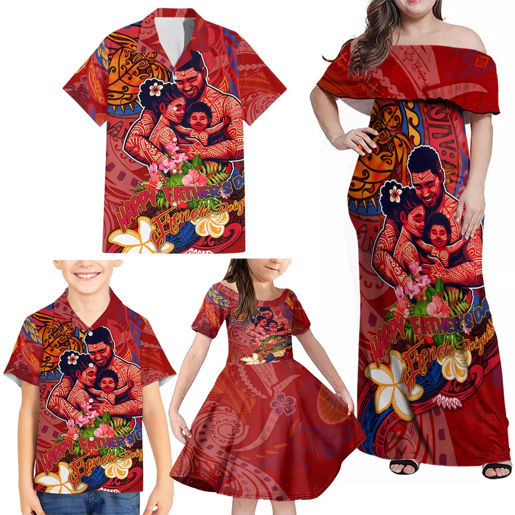 Happy Father's Day French Polynesia Family Matching Off Shoulder Maxi Dress and Hawaiian Shirt Family Turtle Hibiscus DT02 - Polynesian Pride