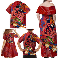 Happy Father's Day French Polynesia Family Matching Off Shoulder Maxi Dress and Hawaiian Shirt Family Turtle Hibiscus DT02 - Polynesian Pride