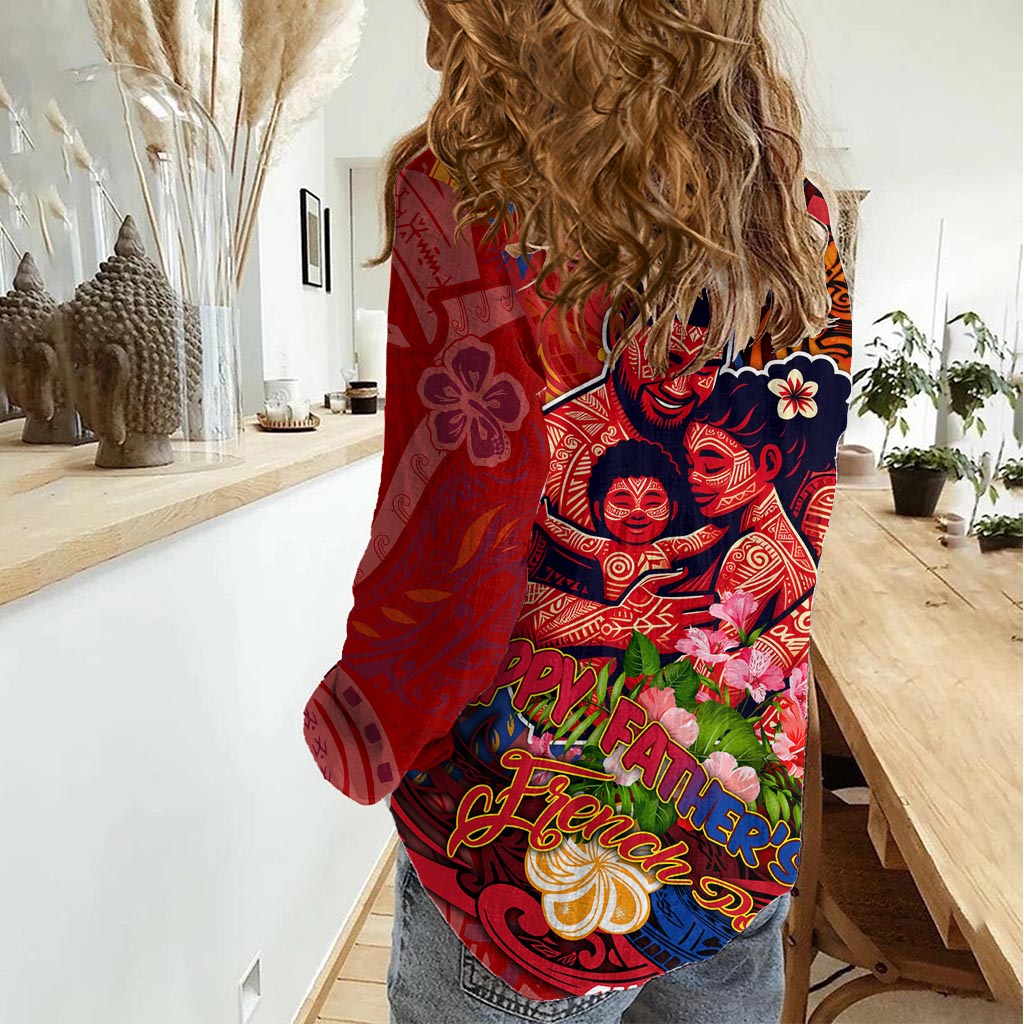 Happy Father's Day French Polynesia Women Casual Shirt Family Turtle Hibiscus DT02 - Polynesian Pride
