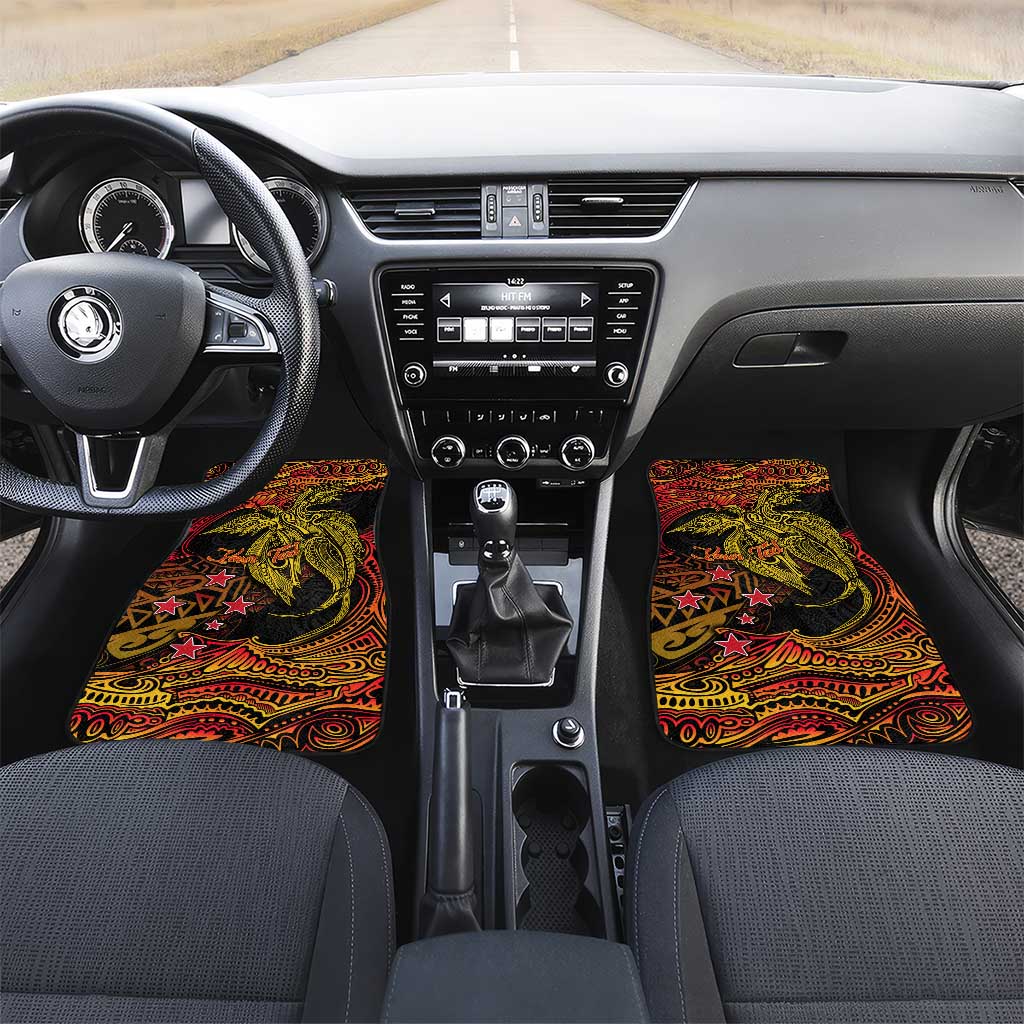 Papua New Guinea 50th Independence Day Car Mats Culture Spirit and Sovereignty DT02 Set 2pcs - Front Art - Polynesian Pride