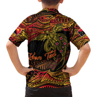Papua New Guinea 50th Independence Day Family Matching Off Shoulder Maxi Dress and Hawaiian Shirt Culture Spirit and Sovereignty DT02 - Polynesian Pride