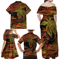 Papua New Guinea 50th Independence Day Family Matching Off Shoulder Maxi Dress and Hawaiian Shirt Culture Spirit and Sovereignty DT02 - Polynesian Pride