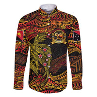 Papua New Guinea 50th Independence Day Family Matching Short Sleeve Bodycon Dress and Hawaiian Shirt Culture Spirit and Sovereignty DT02 Dad's Shirt - Long Sleeve Art - Polynesian Pride