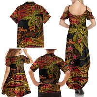 Papua New Guinea 50th Independence Day Family Matching Summer Maxi Dress and Hawaiian Shirt Culture Spirit and Sovereignty DT02 - Polynesian Pride