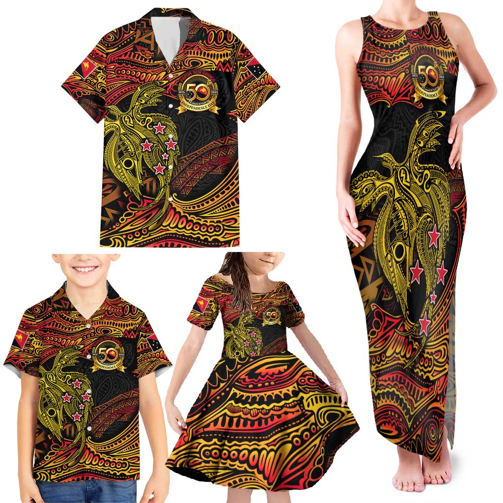 Papua New Guinea 50th Independence Day Family Matching Tank Maxi Dress and Hawaiian Shirt Culture Spirit and Sovereignty DT02 - Polynesian Pride