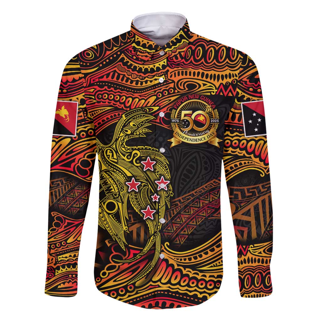 Papua New Guinea 50th Independence Day Family Matching Tank Maxi Dress and Hawaiian Shirt Culture Spirit and Sovereignty DT02 Dad's Shirt - Long Sleeve Art - Polynesian Pride