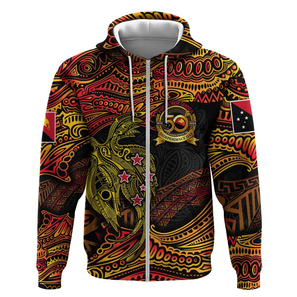 Papua New Guinea 50th Independence Day Hoodie Culture Spirit and Sovereignty DT02 Zip Hoodie Art - Polynesian Pride
