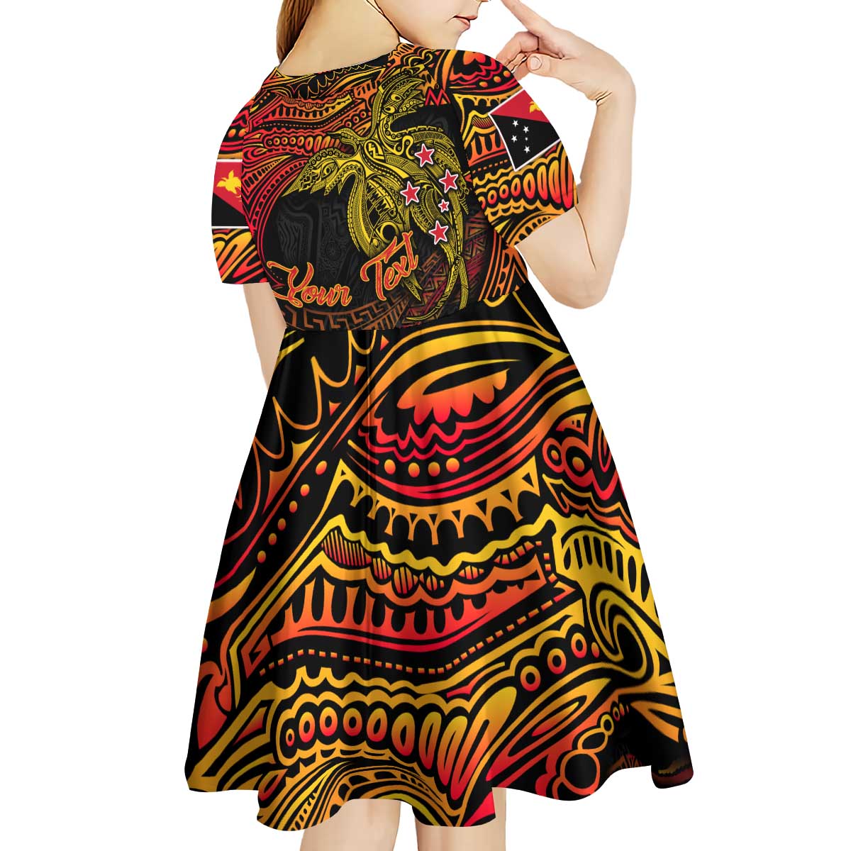 Papua New Guinea 50th Independence Day Kid Short Sleeve Dress Culture Spirit and Sovereignty DT02 - Polynesian Pride
