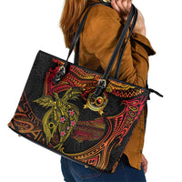 Papua New Guinea 50th Independence Day Leather Tote Bag Culture Spirit and Sovereignty DT02 - Polynesian Pride