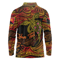 Papua New Guinea 50th Independence Day Long Sleeve Polo Shirt Culture Spirit and Sovereignty DT02 - Polynesian Pride