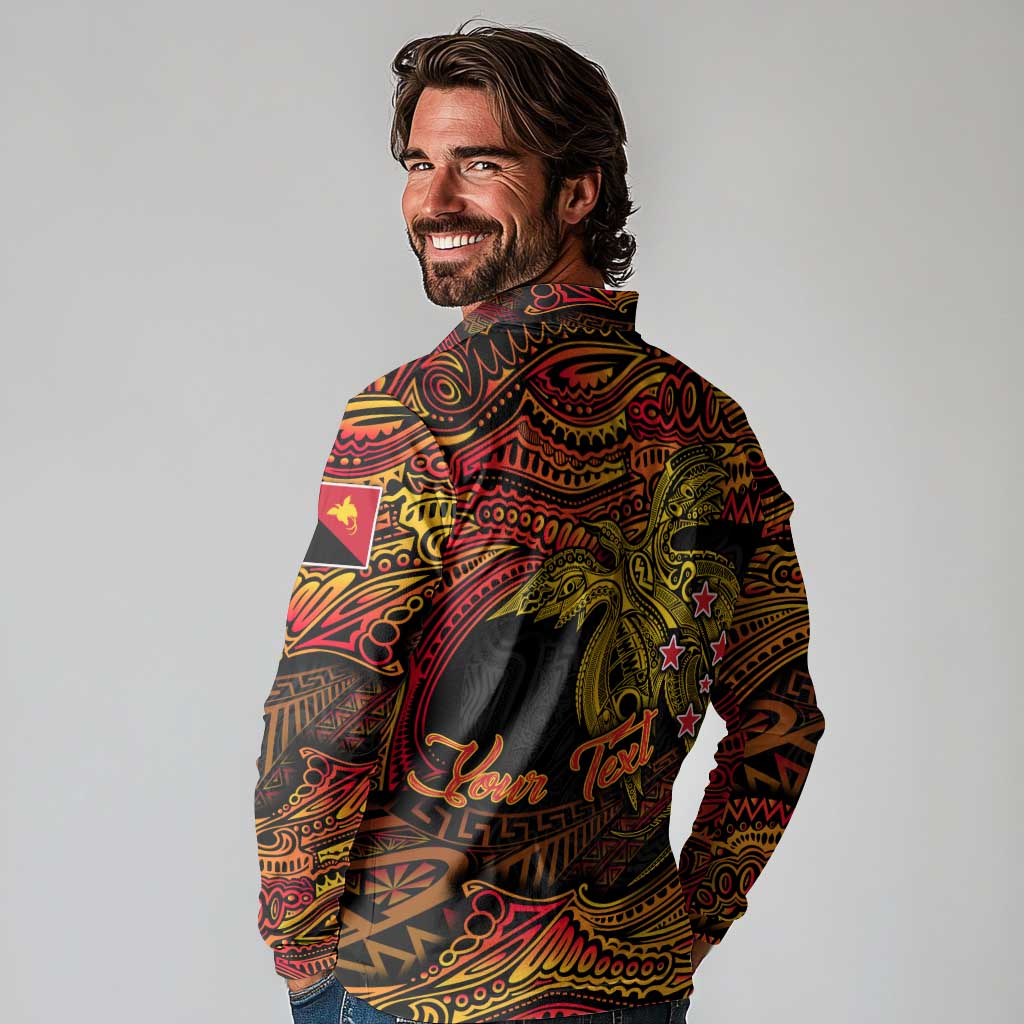 Papua New Guinea 50th Independence Day Long Sleeve Polo Shirt Culture Spirit and Sovereignty DT02 - Polynesian Pride
