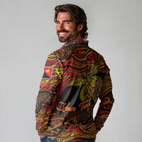 Papua New Guinea 50th Independence Day Long Sleeve Polo Shirt Culture Spirit and Sovereignty DT02 - Polynesian Pride