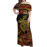 Papua New Guinea 50th Independence Day Off Shoulder Maxi Dress Culture Spirit and Sovereignty DT02 Women Art - Polynesian Pride