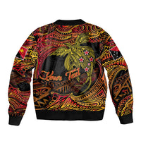Papua New Guinea 50th Independence Day Sleeve Zip Bomber Jacket Culture Spirit and Sovereignty DT02 - Polynesian Pride