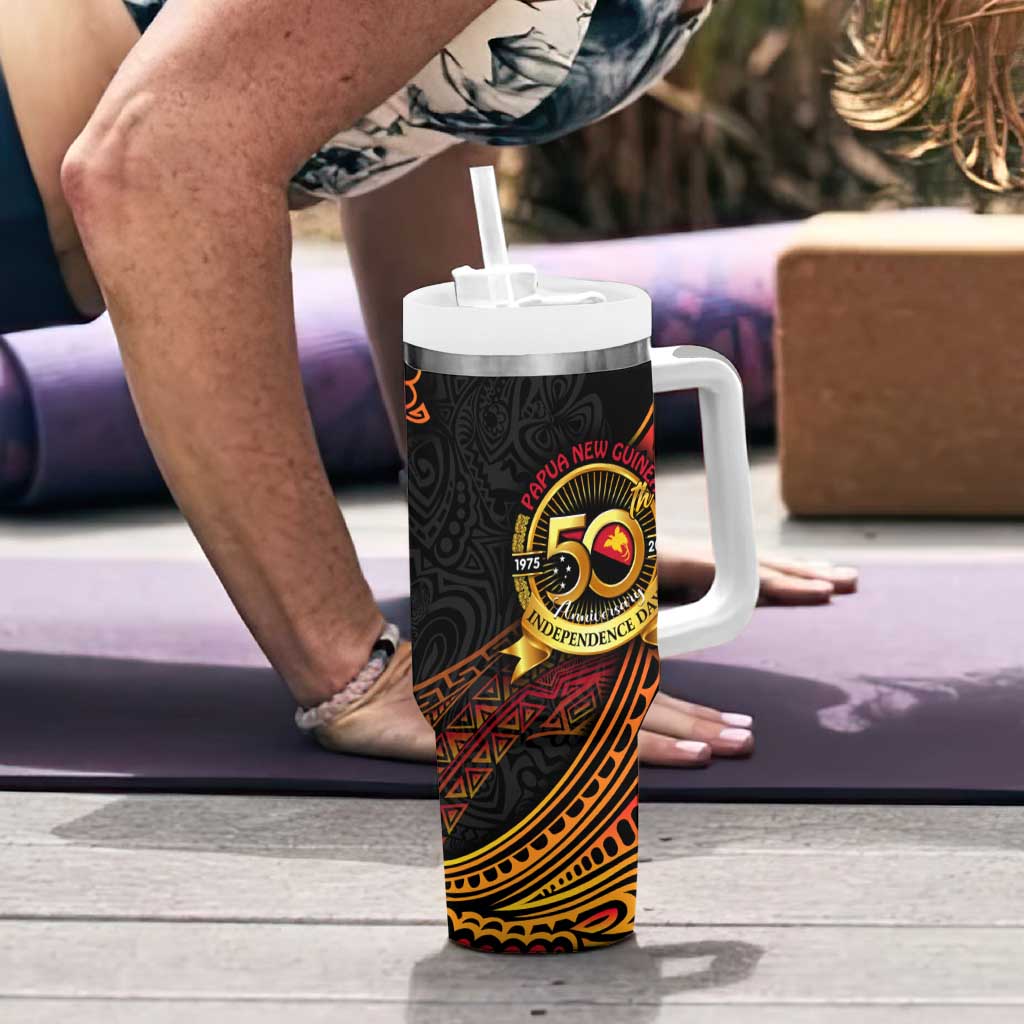 Papua New Guinea 50th Independence Day Tumbler With Handle Culture Spirit and Sovereignty DT02 - Polynesian Pride
