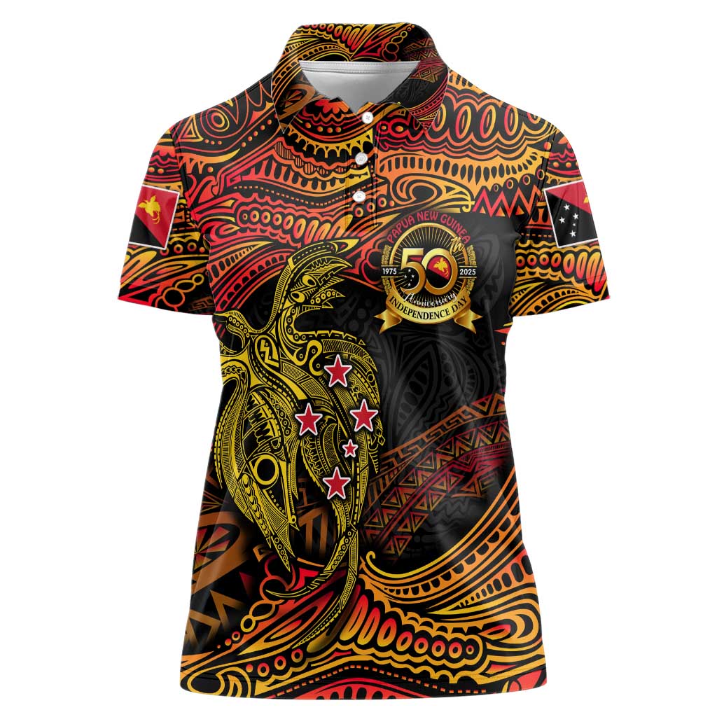 Papua New Guinea 50th Independence Day Women Polo Shirt Culture Spirit and Sovereignty