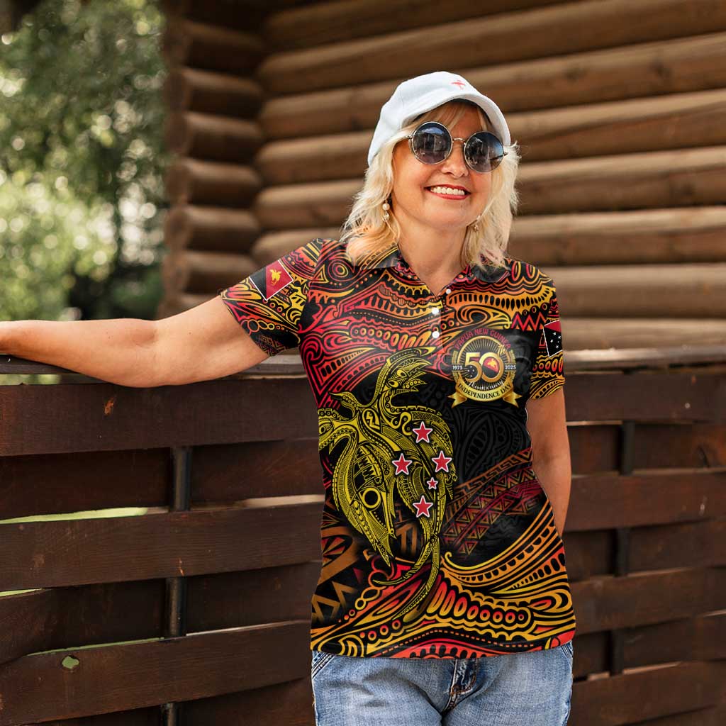 Papua New Guinea 50th Independence Day Women Polo Shirt Culture Spirit and Sovereignty DT02 - Polynesian Pride