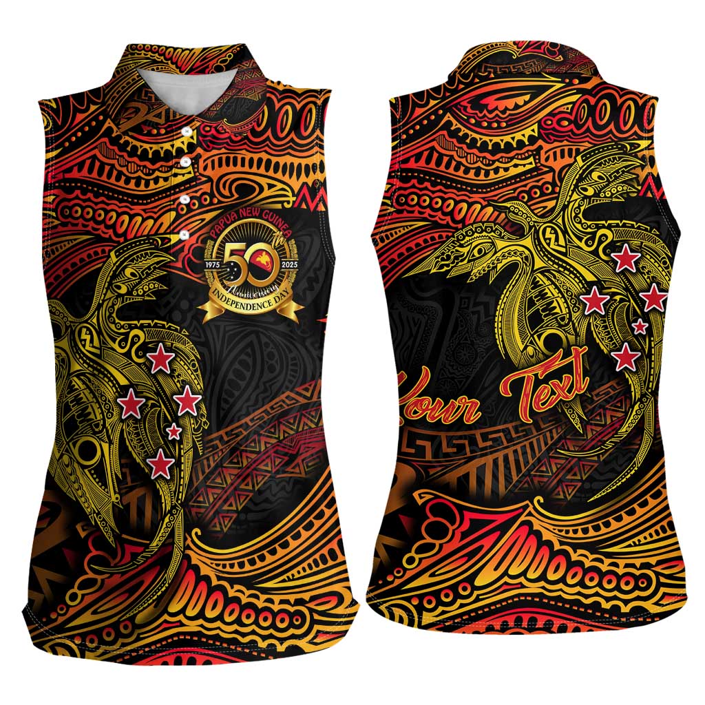 Papua New Guinea 50th Independence Day Women Sleeveless Polo Shirt Culture Spirit and Sovereignty DT02 - Polynesian Pride