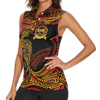 Papua New Guinea 50th Independence Day Women Sleeveless Polo Shirt Culture Spirit and Sovereignty DT02 - Polynesian Pride