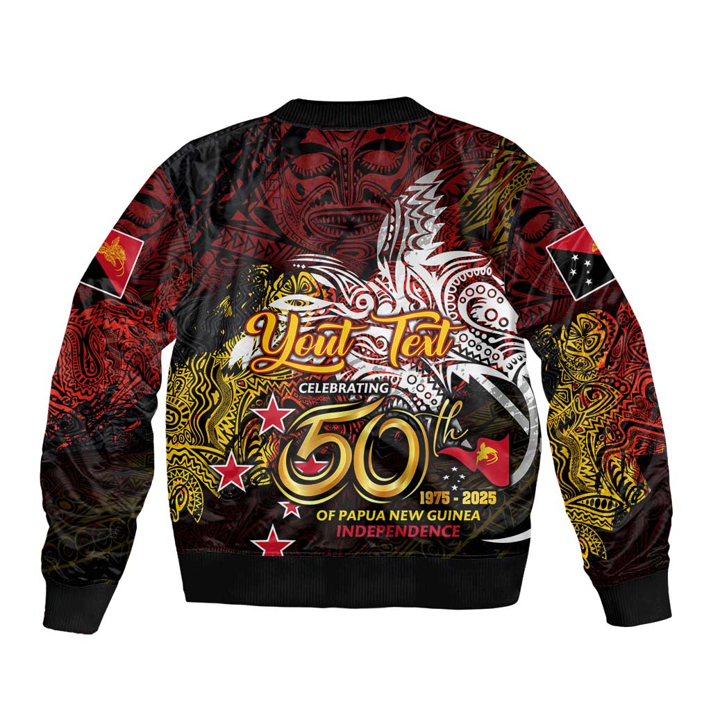 PNG 1975 - 2025 Bomber Jacket Papua New Guinea 50th Independence Anniversary DT02 - Polynesian Pride