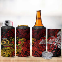 PNG 1975 - 2025 4 in 1 Can Cooler Tumbler Papua New Guinea 50th Independence Anniversary DT02 - Polynesian Pride
