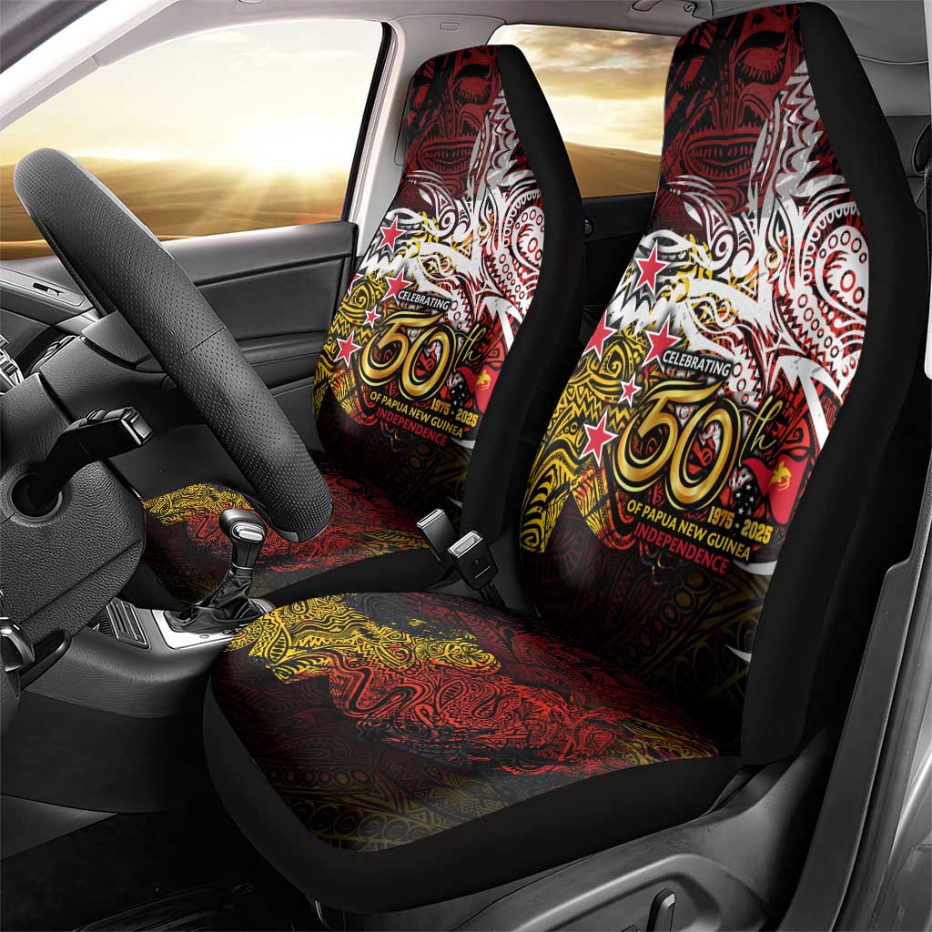 PNG 1975 - 2025 Car Seat Cover Papua New Guinea 50th Independence Anniversary DT02 - Polynesian Pride