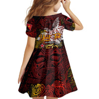 PNG 1975 - 2025 Family Matching Off The Shoulder Long Sleeve Dress and Hawaiian Shirt Papua New Guinea 50th Independence Anniversary