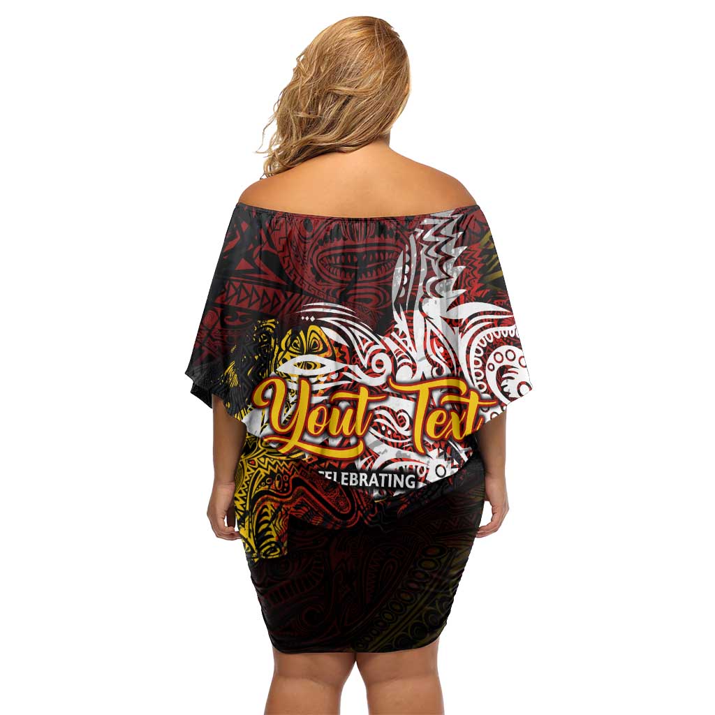 PNG 1975 - 2025 Family Matching Off Shoulder Short Dress and Hawaiian Shirt Papua New Guinea 50th Independence Anniversary DT02 - Polynesian Pride