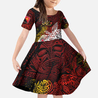 PNG 1975 - 2025 Family Matching Short Sleeve Bodycon Dress and Hawaiian Shirt Papua New Guinea 50th Independence Anniversary DT02 Daughter's Dress Art - Polynesian Pride