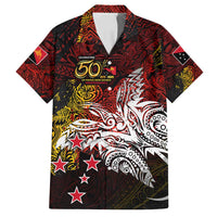 PNG 1975 - 2025 Family Matching Summer Maxi Dress and Hawaiian Shirt Papua New Guinea 50th Independence Anniversary DT02 Dad's Shirt - Short Sleeve Art - Polynesian Pride