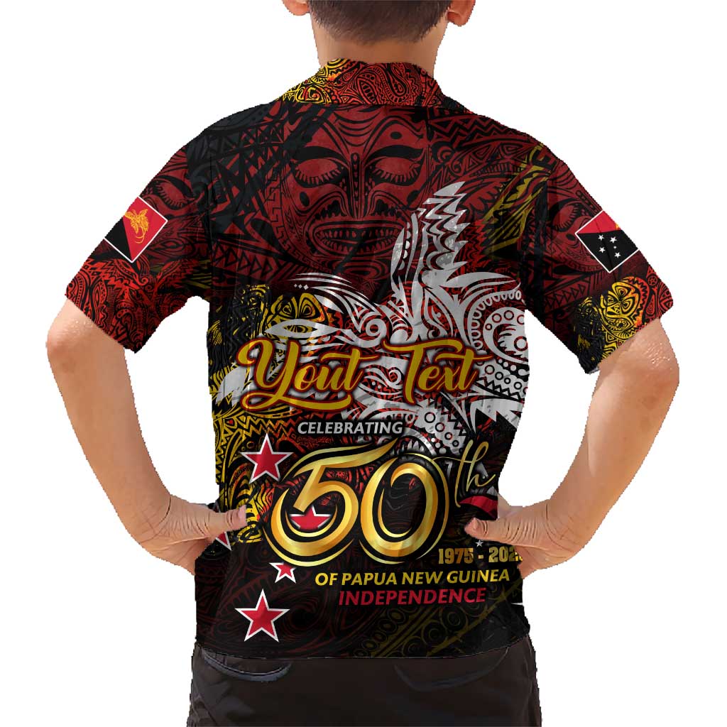 PNG 1975 - 2025 Kid Hawaiian Shirt Papua New Guinea 50th Independence Anniversary DT02 - Polynesian Pride