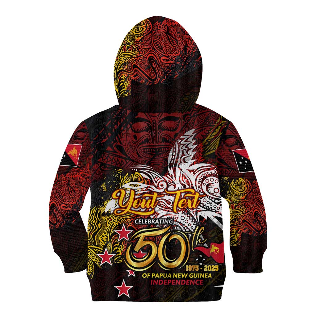 PNG 1975 - 2025 Kid Hoodie Papua New Guinea 50th Independence Anniversary DT02 - Polynesian Pride