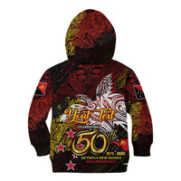 PNG 1975 - 2025 Kid Hoodie Papua New Guinea 50th Independence Anniversary DT02 - Polynesian Pride