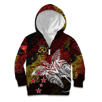 PNG 1975 - 2025 Kid Hoodie Papua New Guinea 50th Independence Anniversary DT02 Zip Hoodie Art - Polynesian Pride