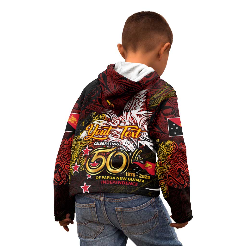 PNG 1975 - 2025 Kid Hoodie Papua New Guinea 50th Independence Anniversary DT02 - Polynesian Pride