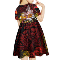 PNG 1975 - 2025 Kid Short Sleeve Dress Papua New Guinea 50th Independence Anniversary DT02 - Polynesian Pride