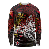 PNG 1975 - 2025 Long Sleeve Shirt Papua New Guinea 50th Independence Anniversary DT02 Unisex Art - Polynesian Pride