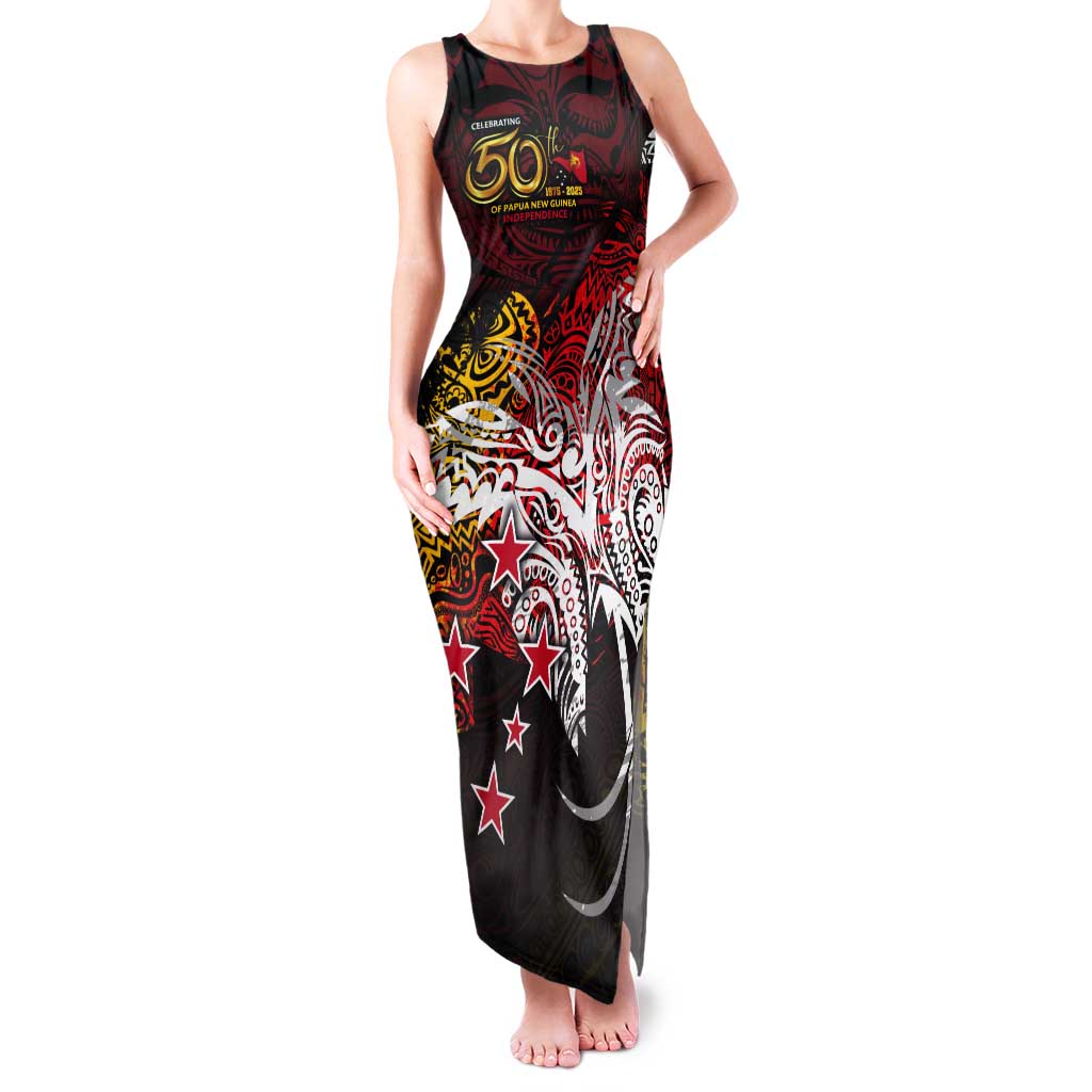 PNG 1975 - 2025 Tank Maxi Dress Papua New Guinea 50th Independence Anniversary DT02 Women Art - Polynesian Pride