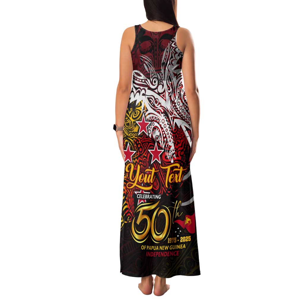 PNG 1975 - 2025 Tank Maxi Dress Papua New Guinea 50th Independence Anniversary DT02 - Polynesian Pride
